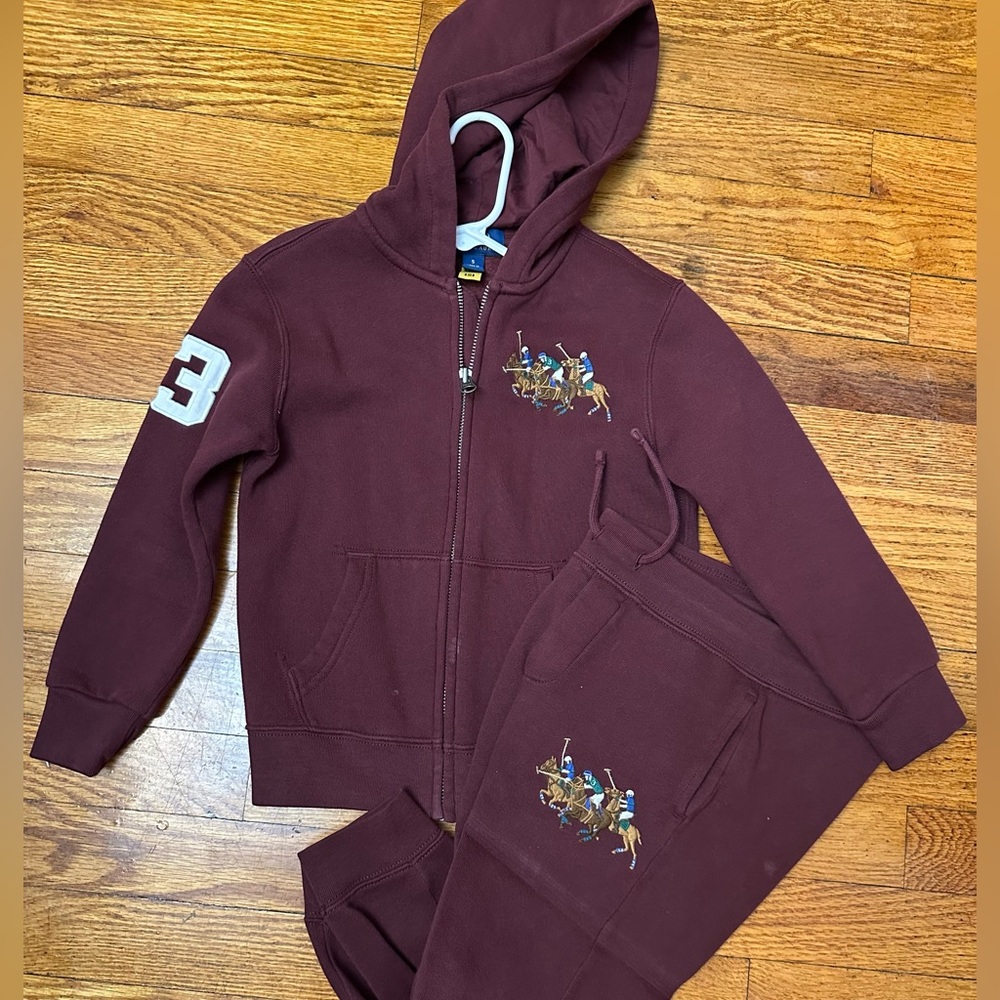 Polo Ralph Lauren maroon sweatsuit size 5